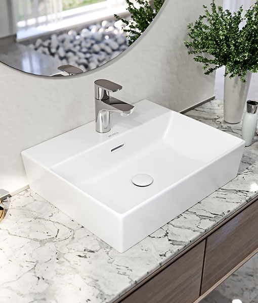 Isabel pultra építhető és falhoz rögzíthető mosdó