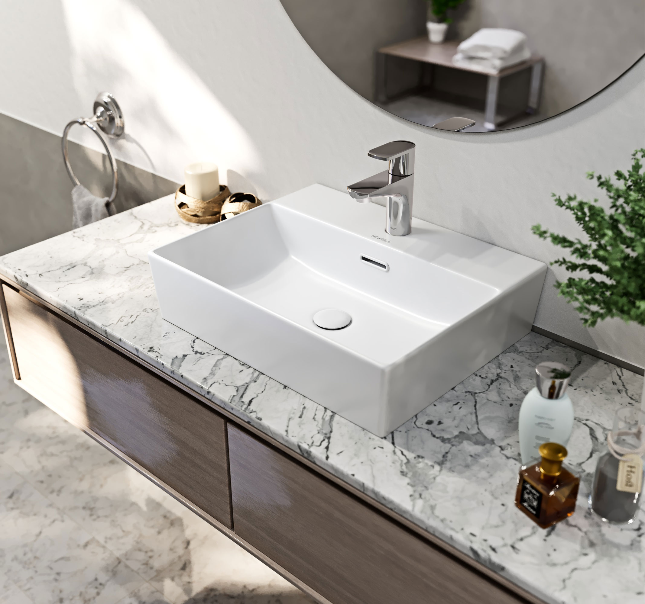 isabel-42-mosdokagylo-sc-1 Isabel 42 falhoz rögzíthető és pultra építhető mosdó