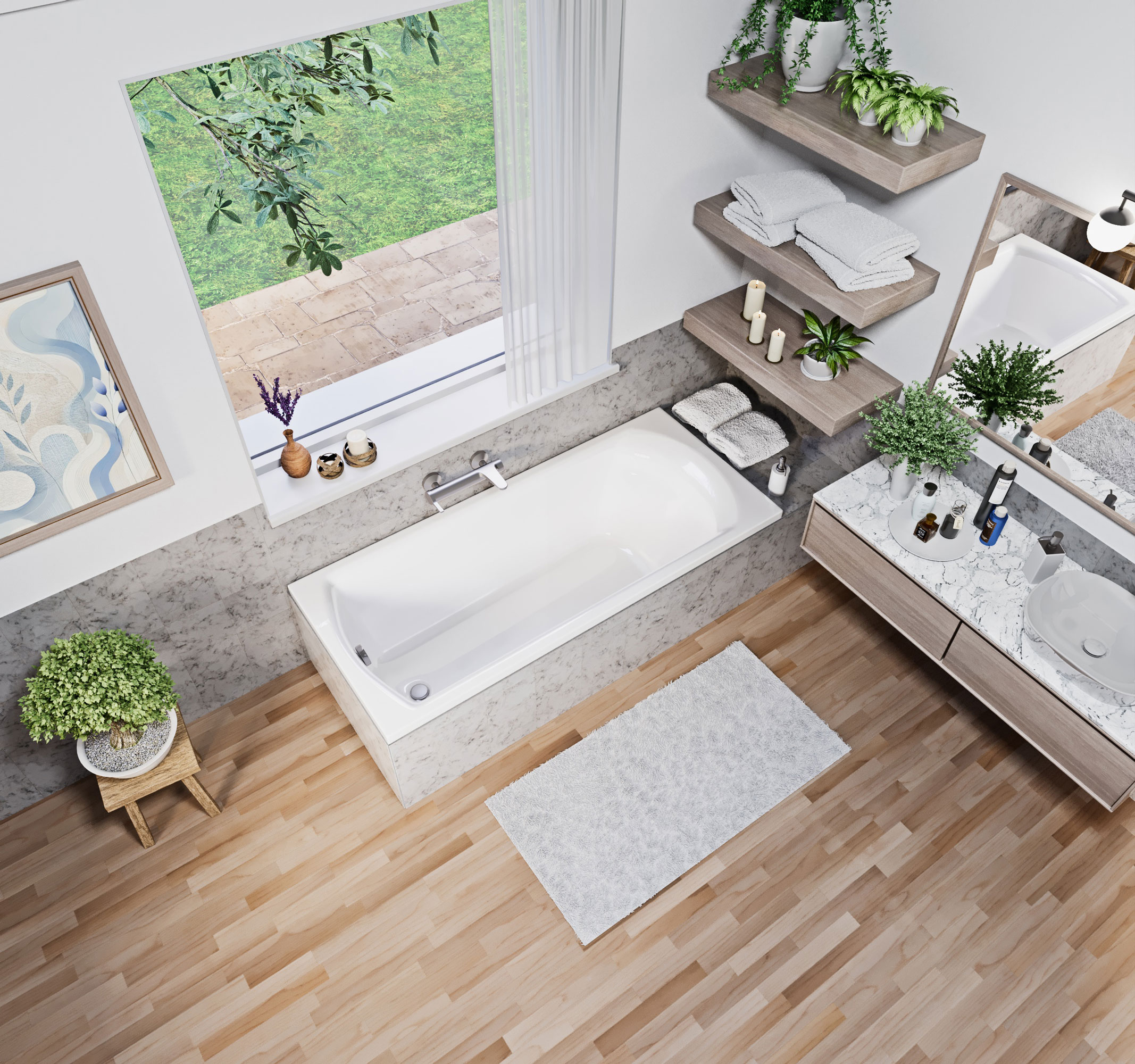 Kea fehér egyenes akril kád