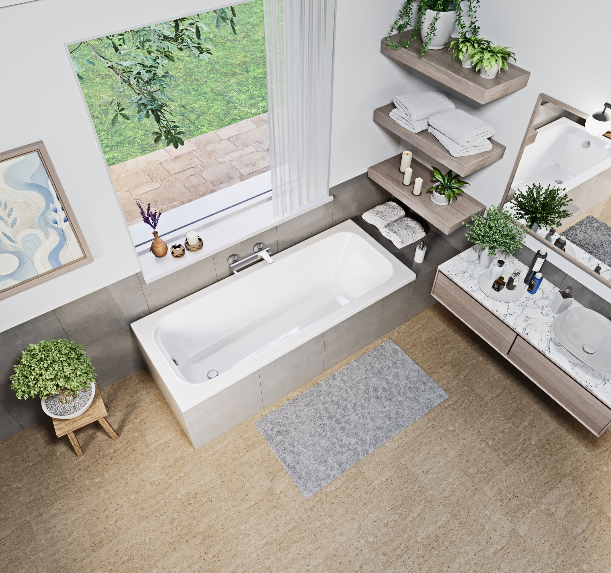 Poli fehér akril kád