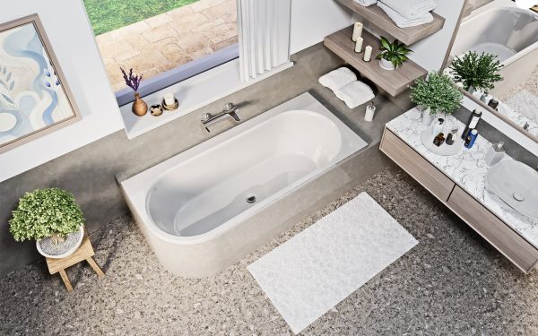 Aura aszimmetrikus akril kád jobbos - Niwell Luxury
