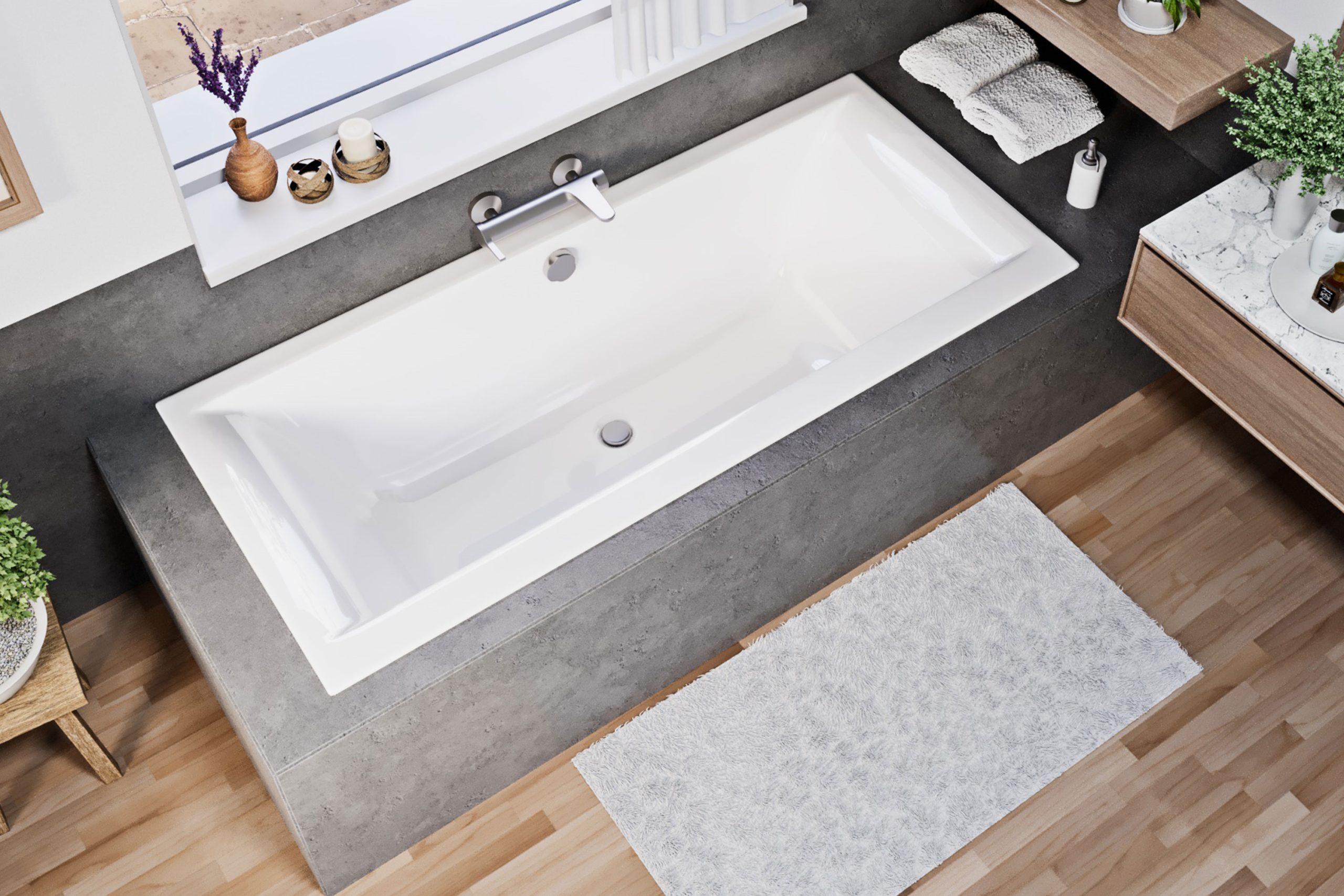 Petra Lux slim peremes egyenes kád 170x80