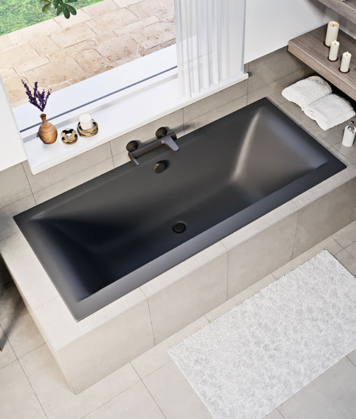 Petra Lux matt antracit beépíthető akril kád