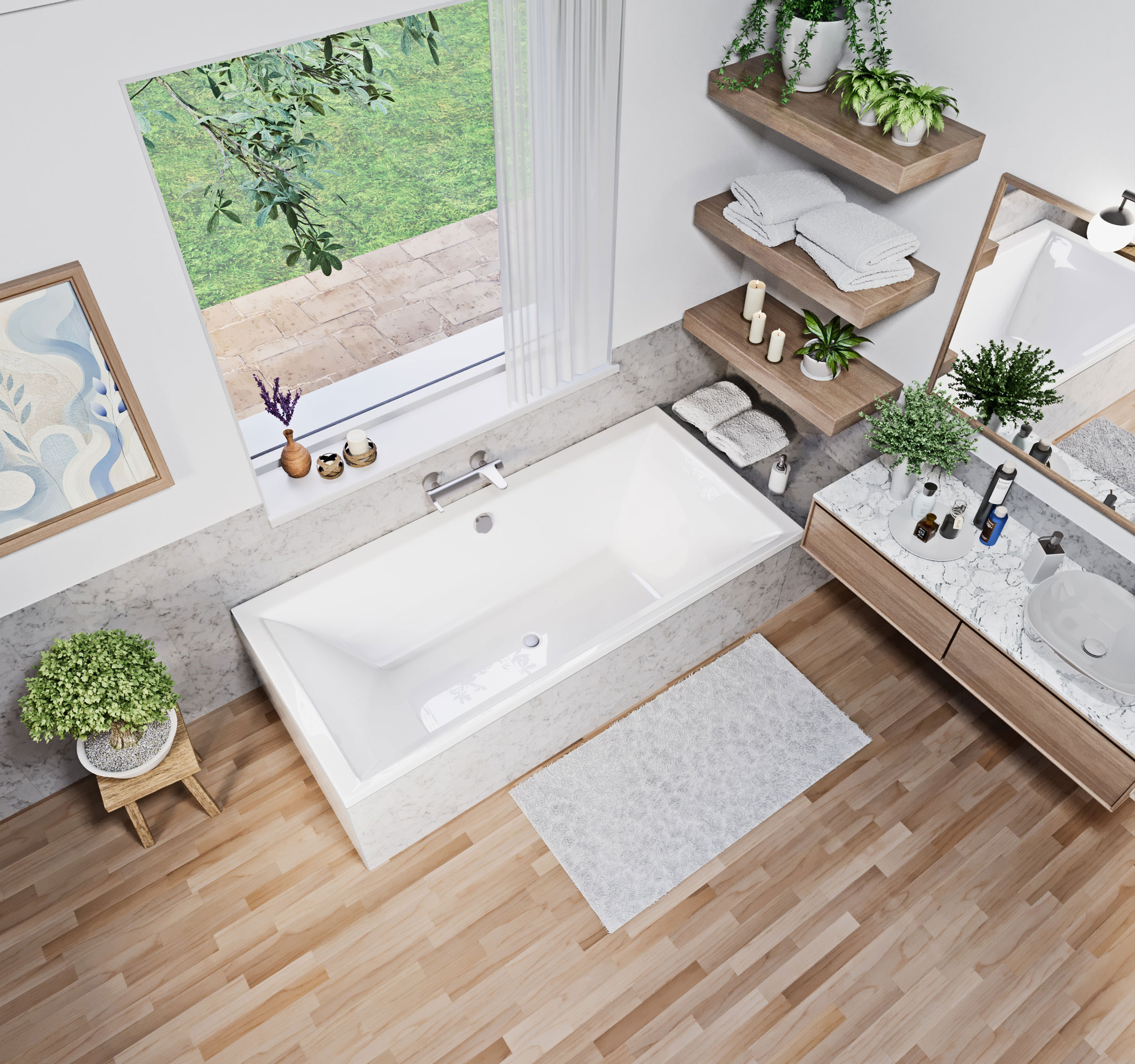 Dia 190x90 egyenes akril kád Niwell Luxury