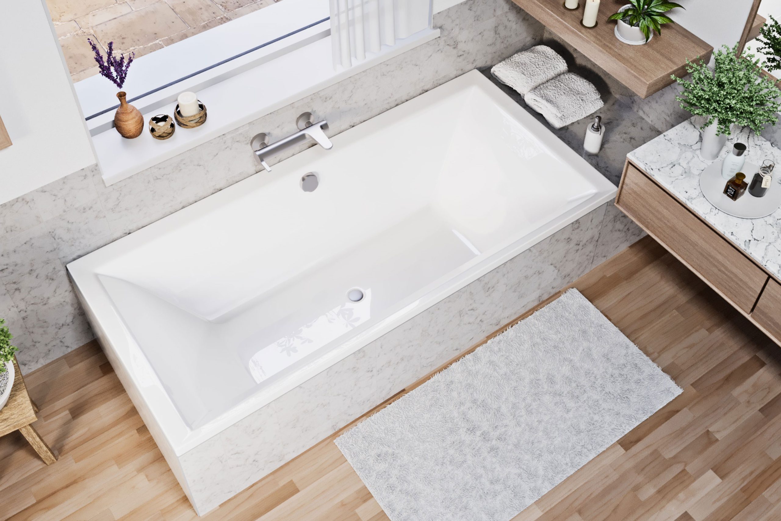 Dia egyenes akril kád