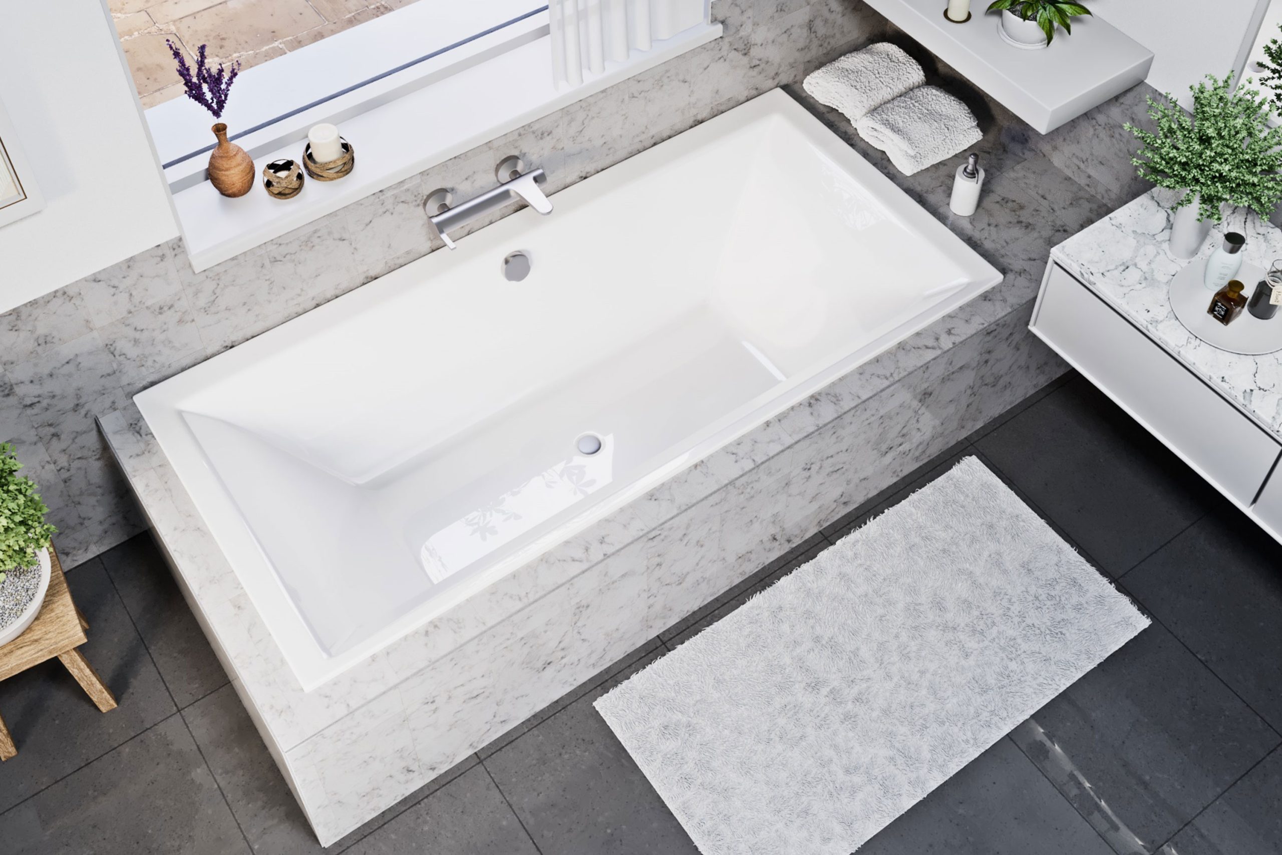 Dia Slim peremes nagy méretű egyenes kád 190x90