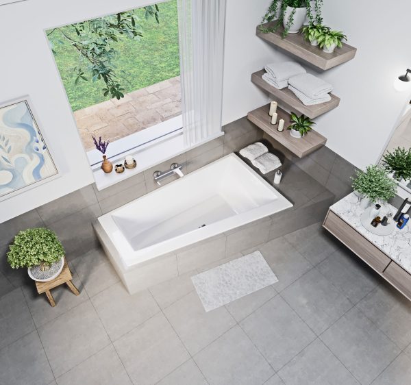 Icto slim modern fehér akril kád 170x100