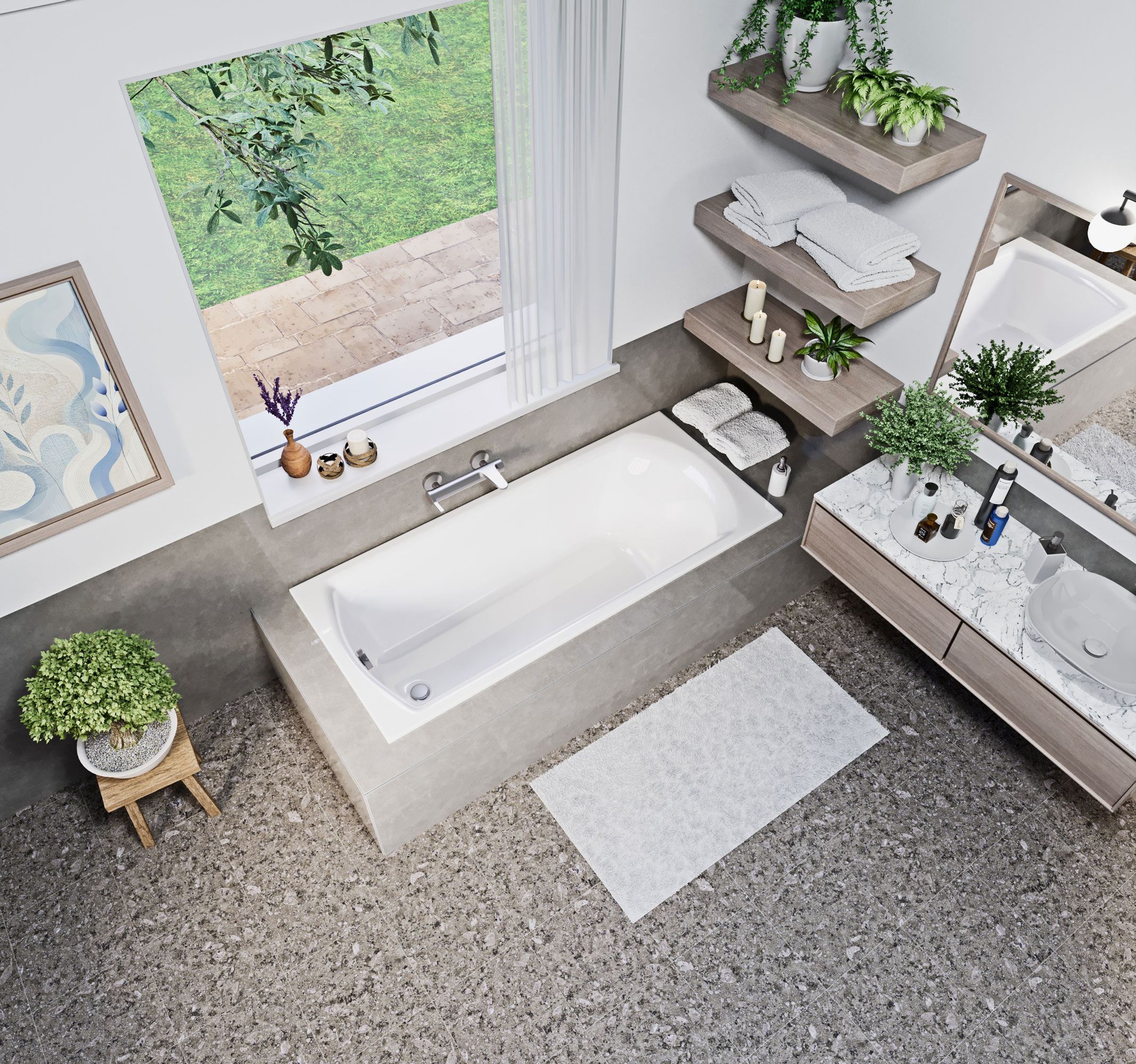 Kea Slim peremes egyenes akril kád