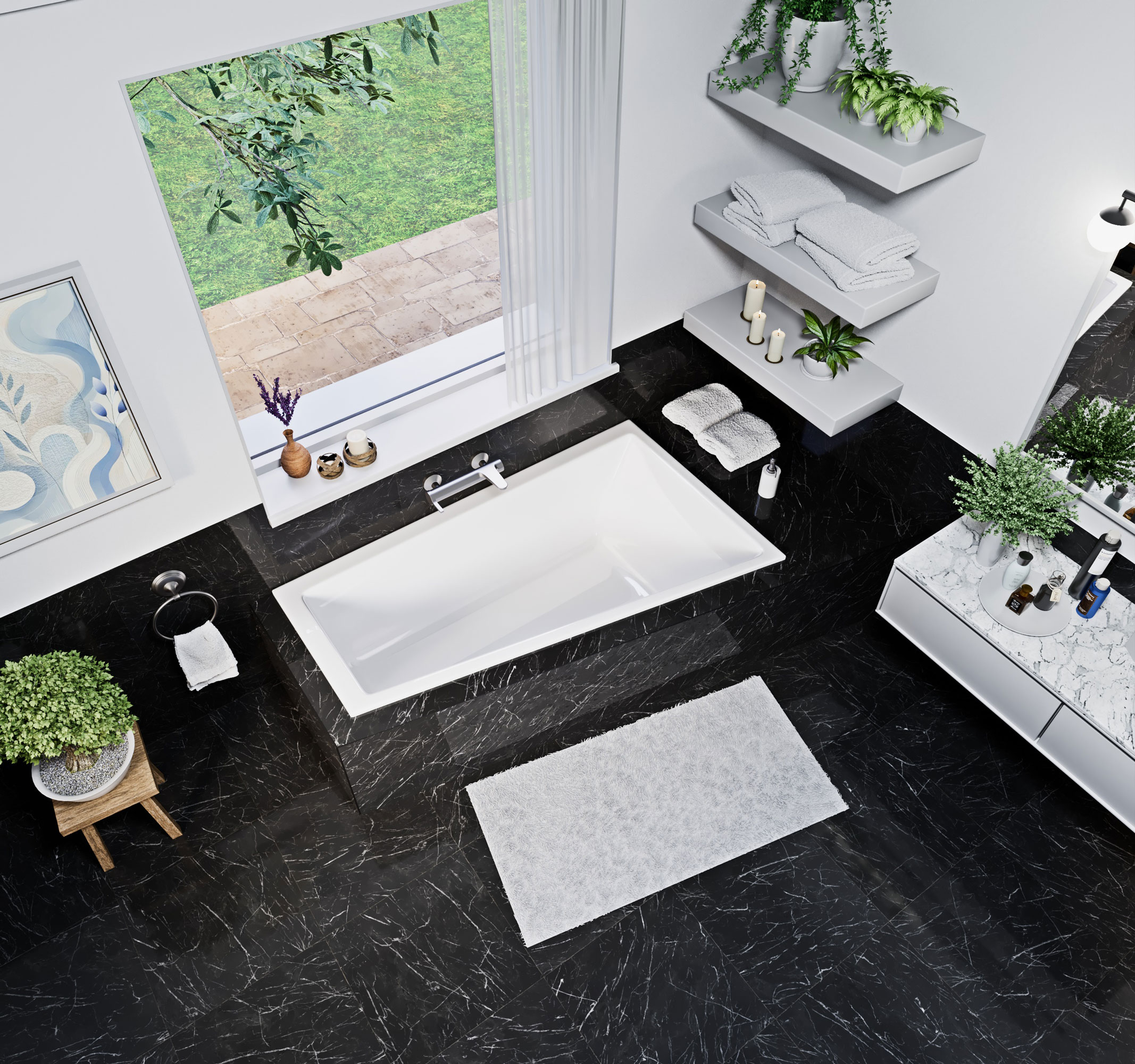 Nede slim 160x95 cm aszimmetrikus kád jobbos