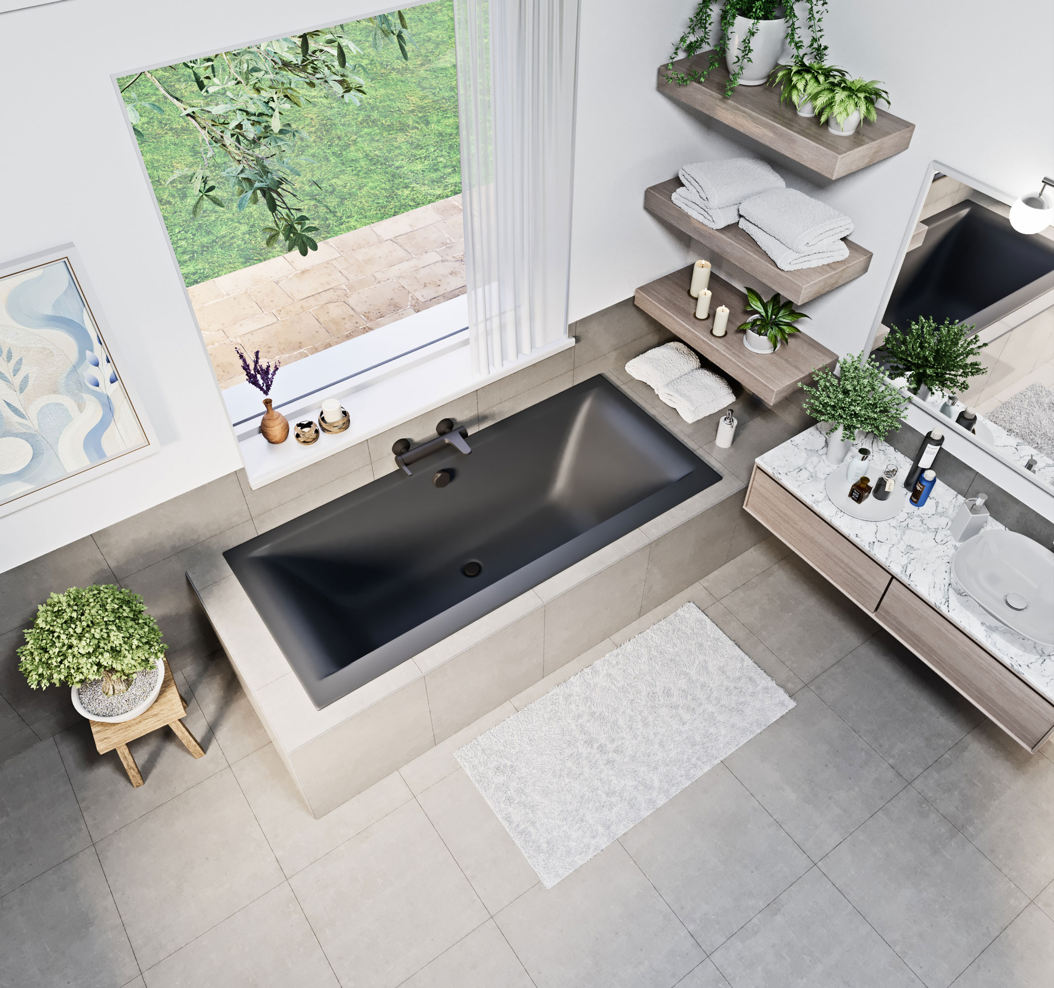 Petra lux slim egyenes kád 170x80 matt