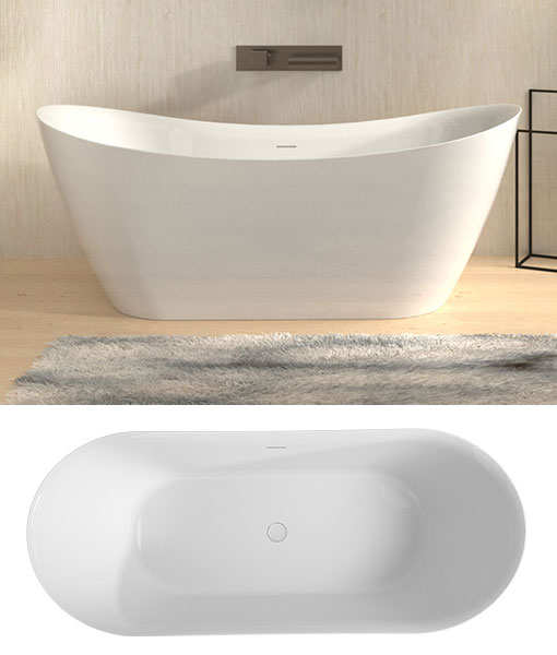 LEXIE 150 vagy 160 fényes fehér szabadonálló kád