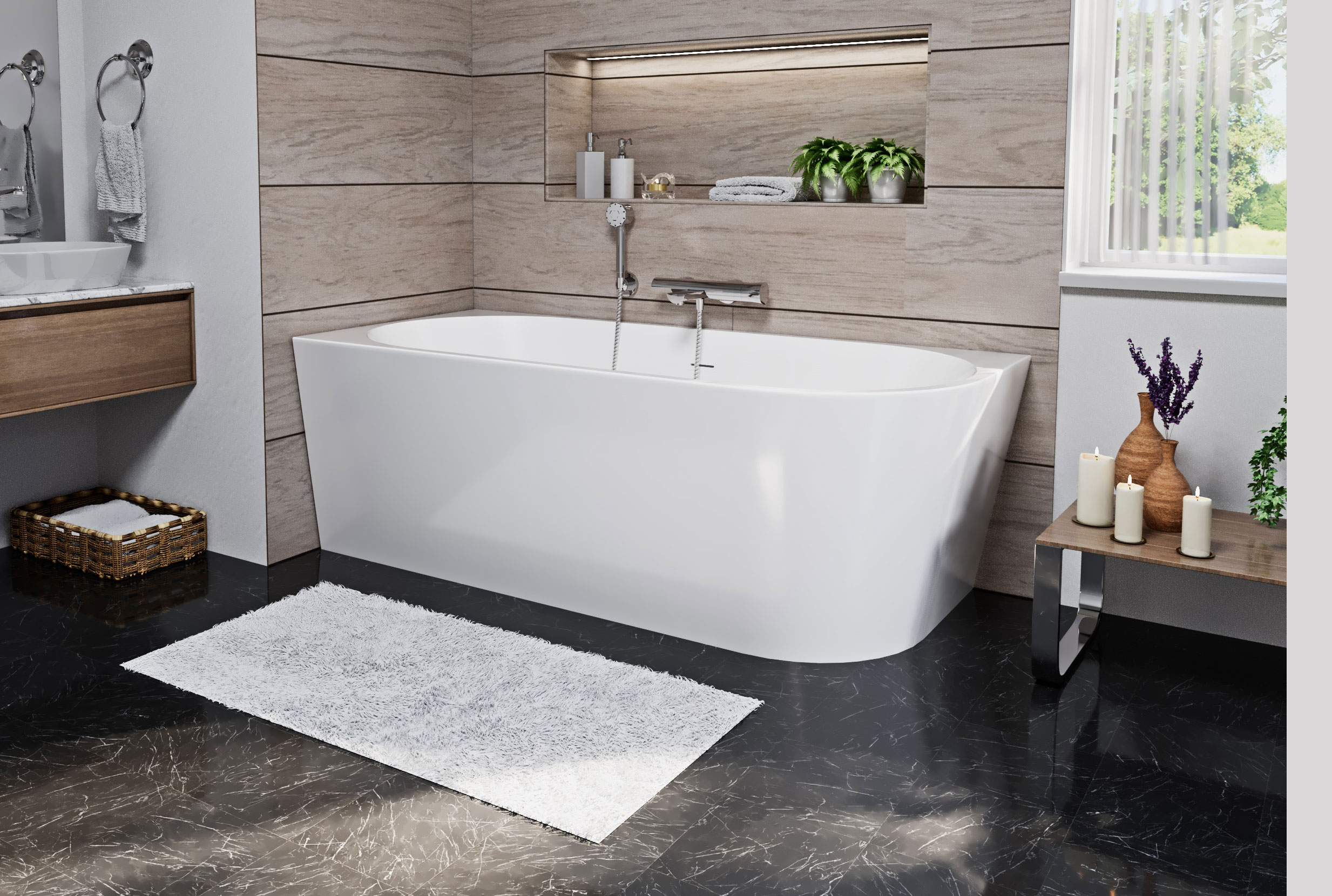 Aviora balos szabadonálló fehér kád