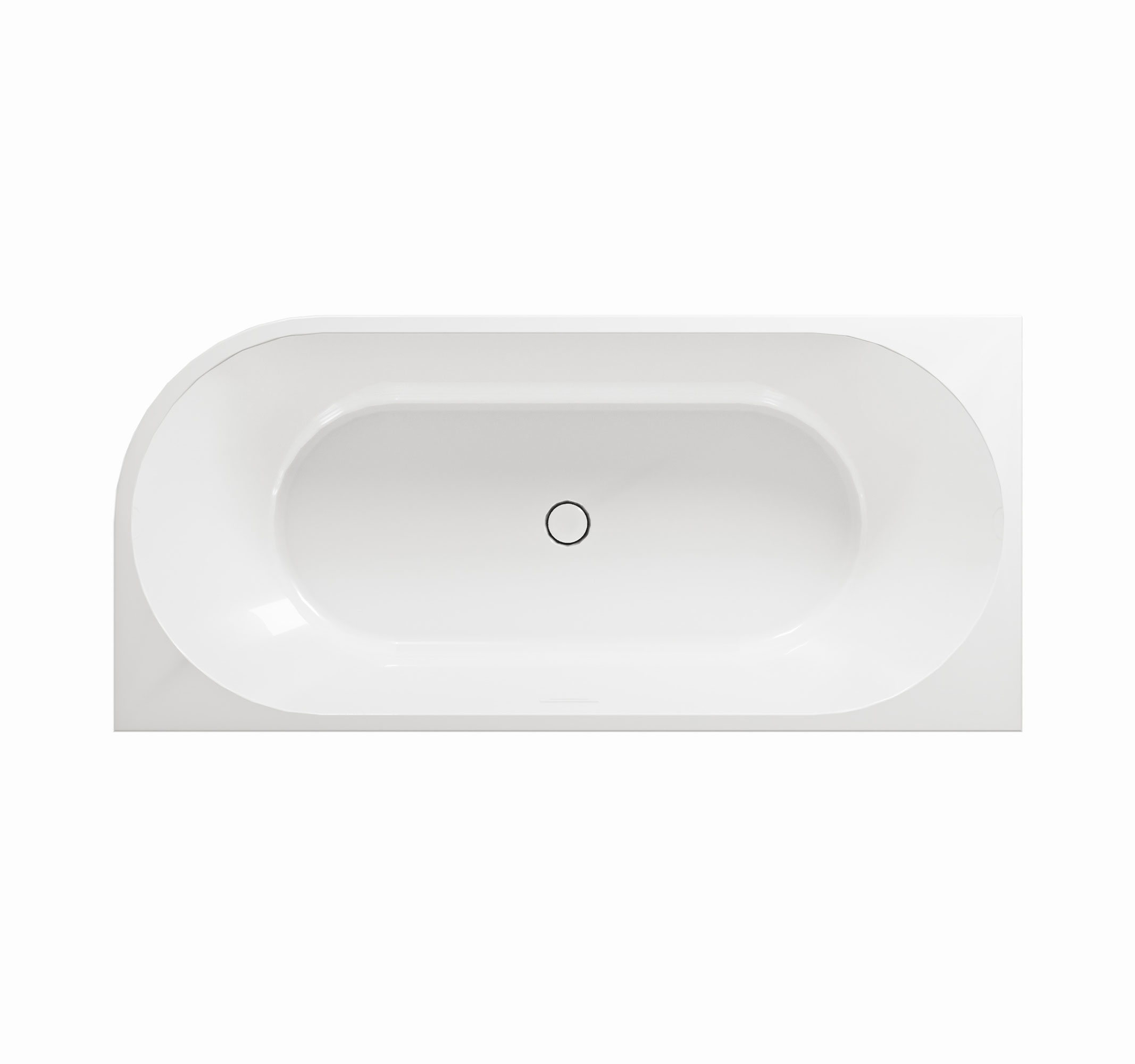 Aviora balos sarokba helyezhető akril kád felülnézet