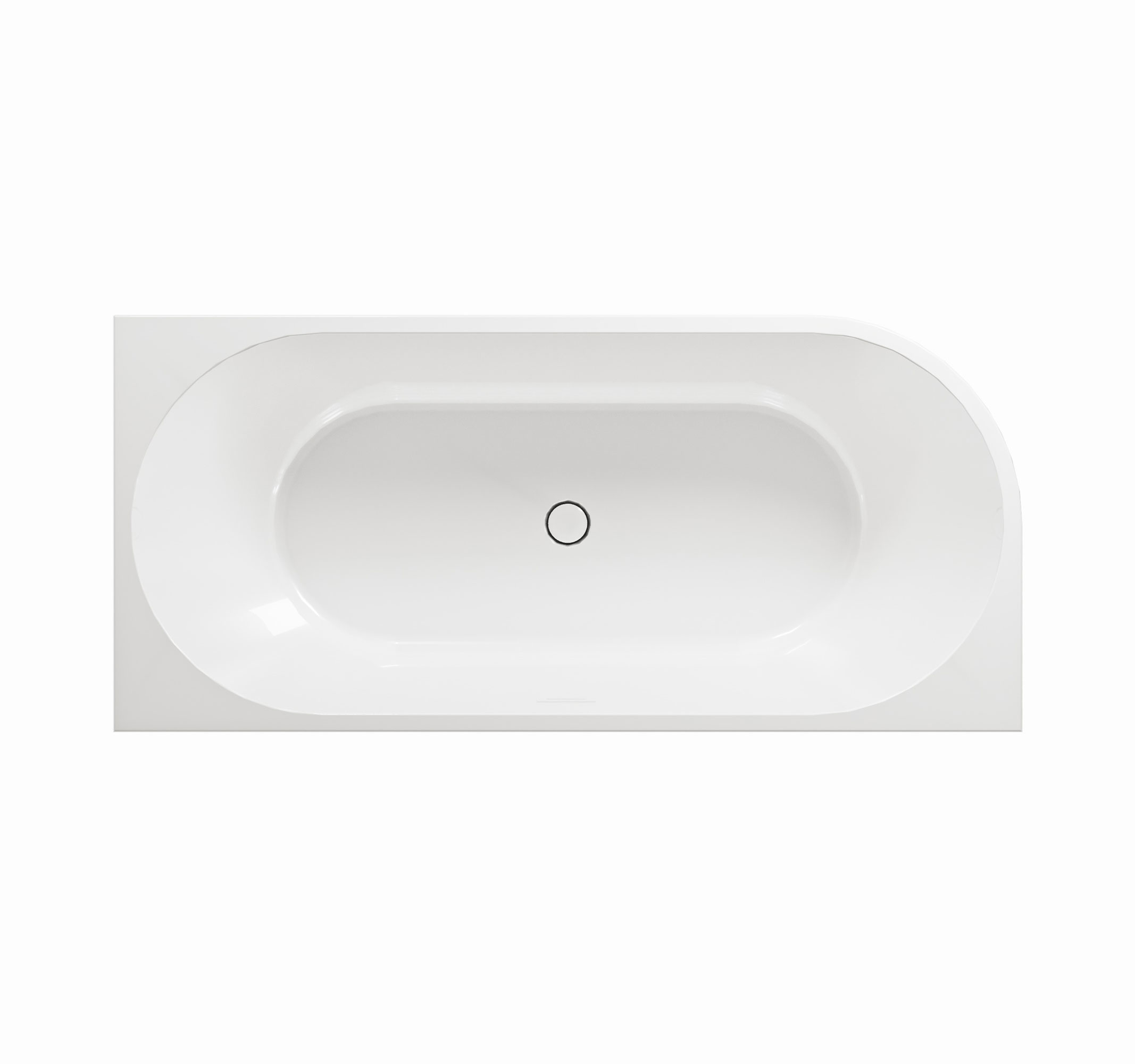 Aviora jobbos sarokba helyezhető szabadonálló kád felülnézet