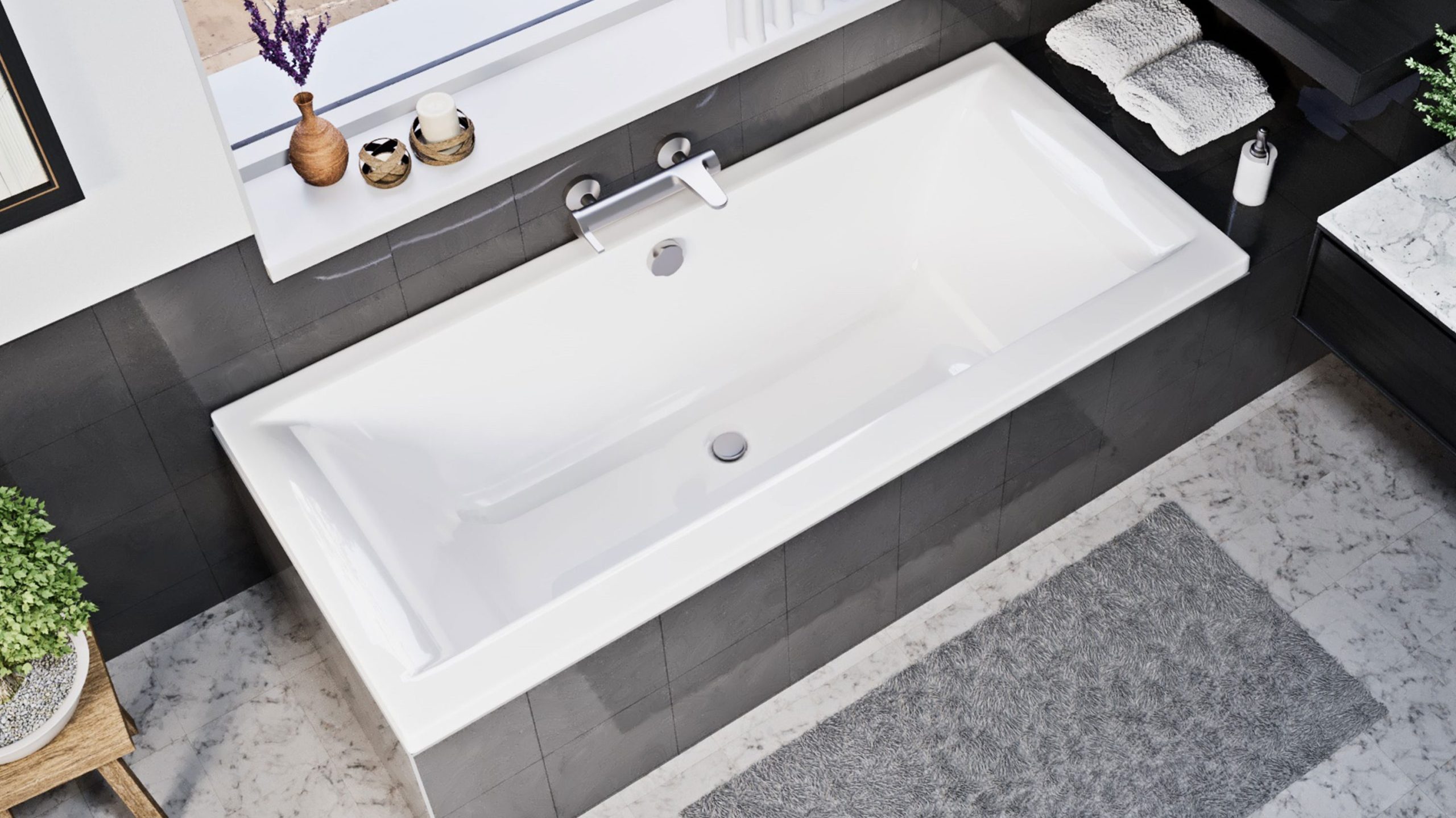 Petra lux fényes egyenes akril kád Niwell