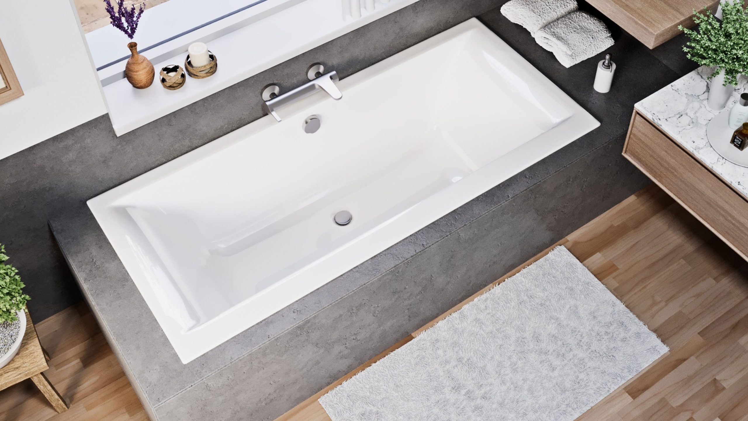 Petra Lux slim peremes fényes akril kád