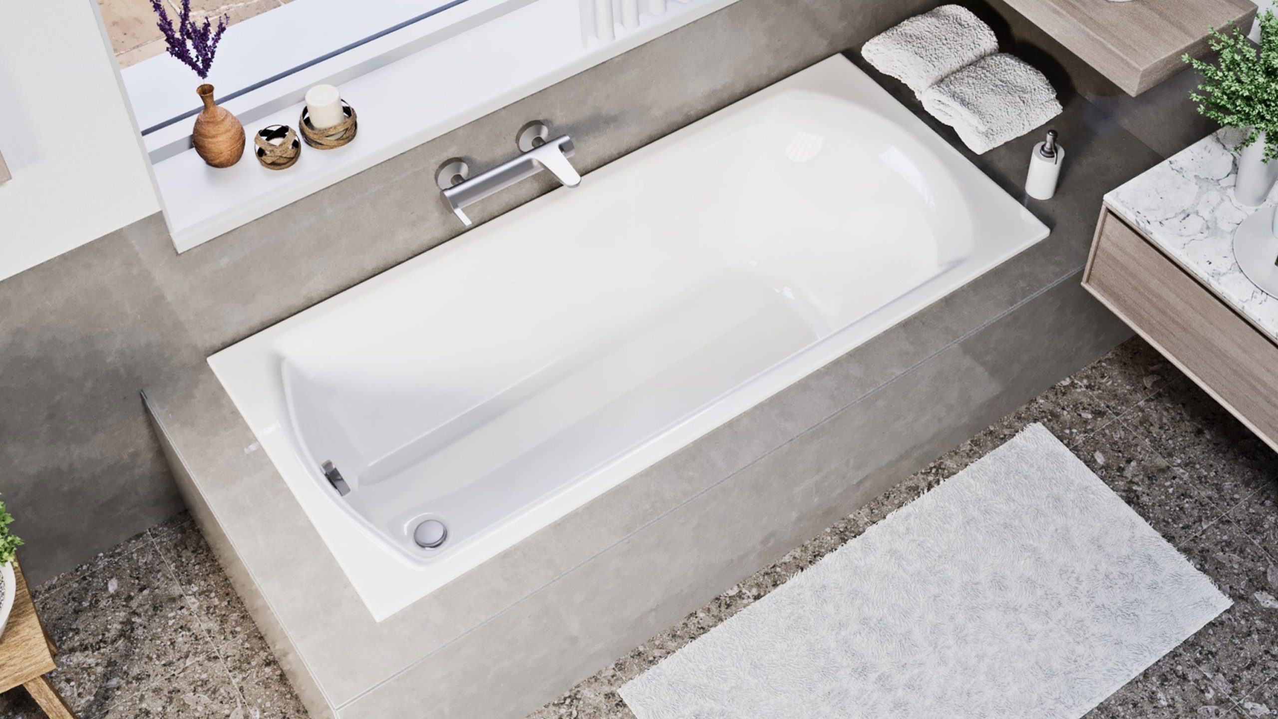 Kea Slim peremes egyenes akril kád