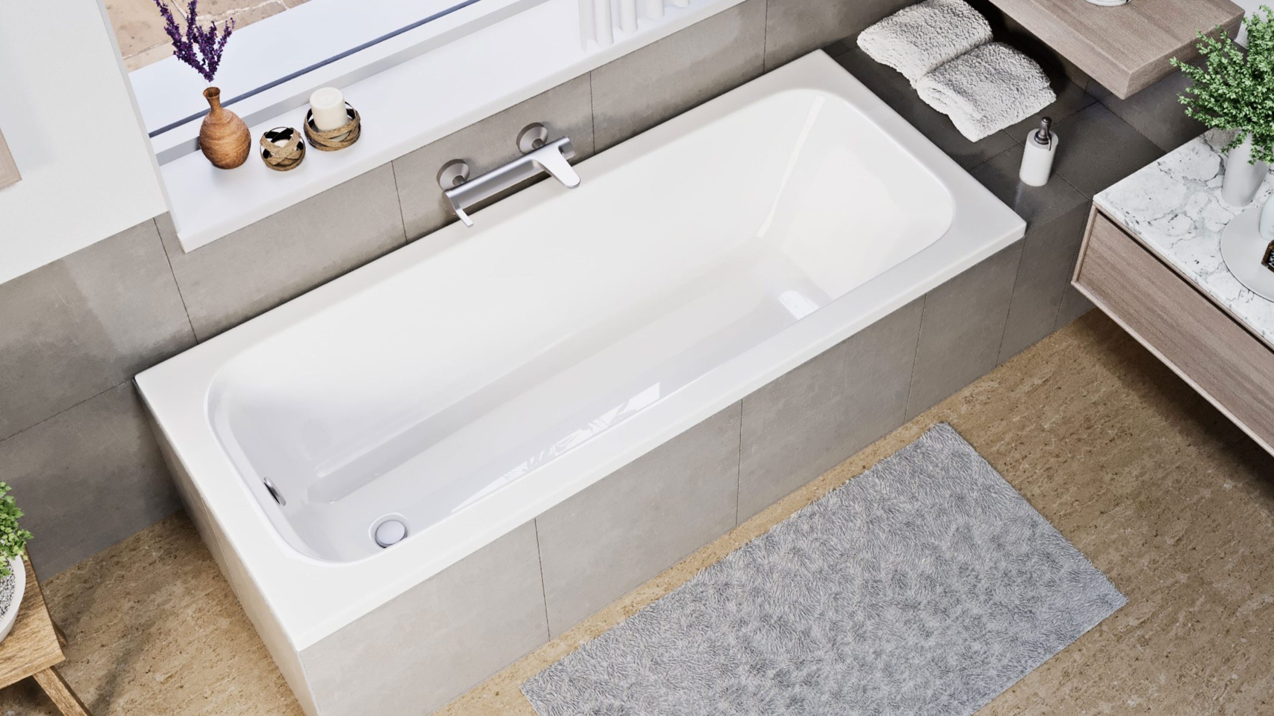 Poli fehér egyenes kád 160x70