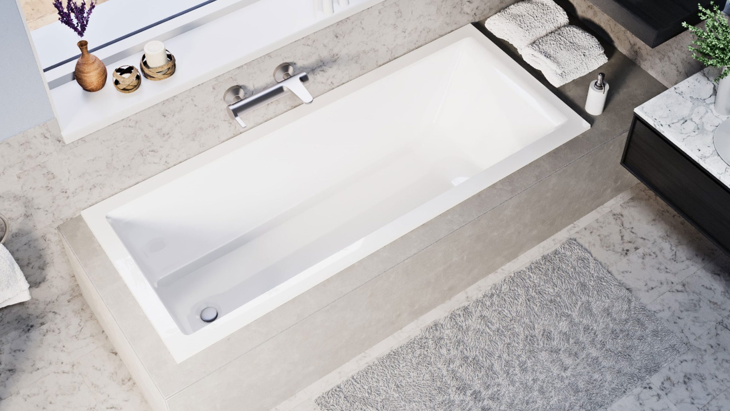 Sofi slim peremes egyenes akril kád