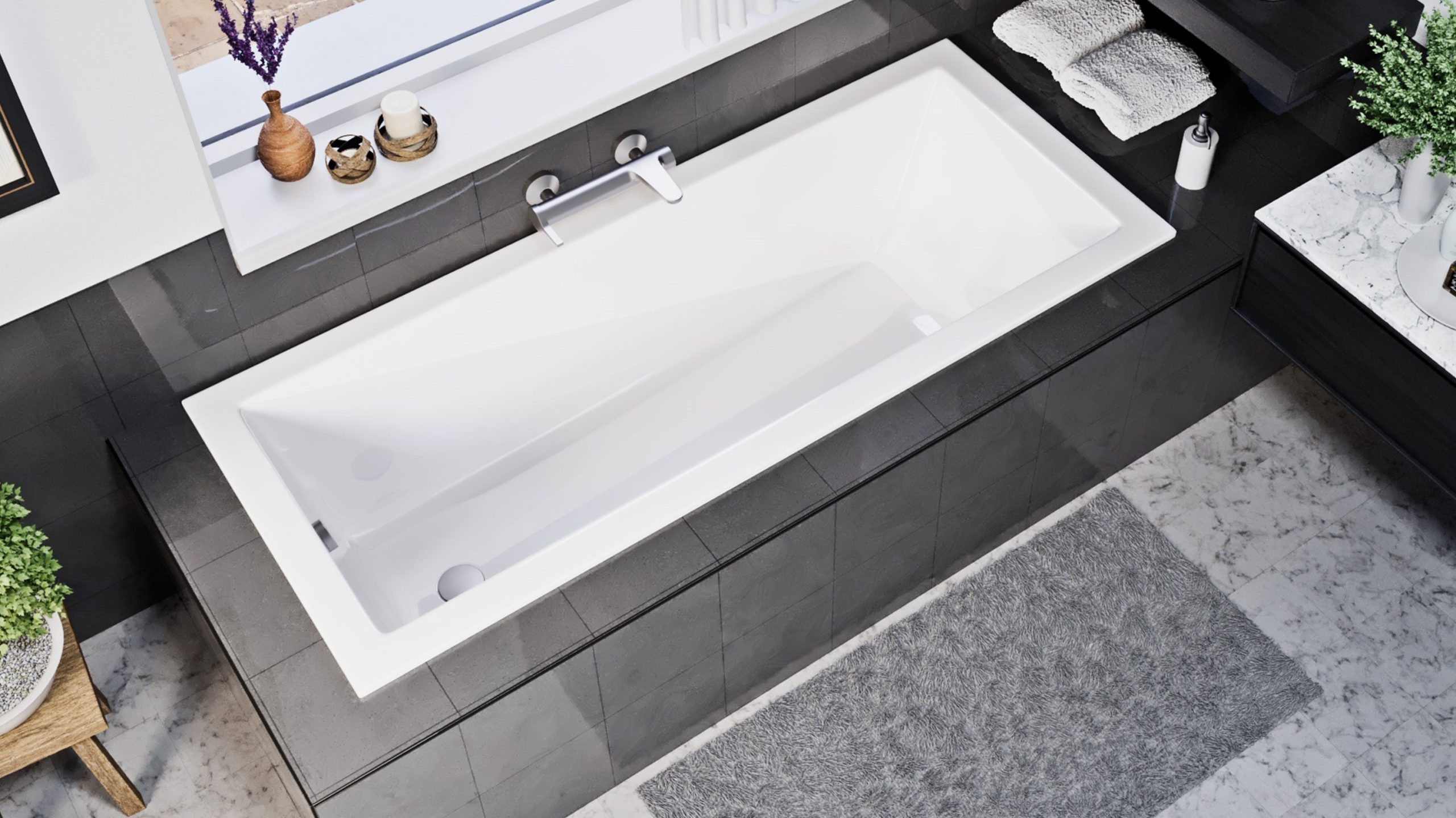 Wave Slim peremes egyenes akril kád