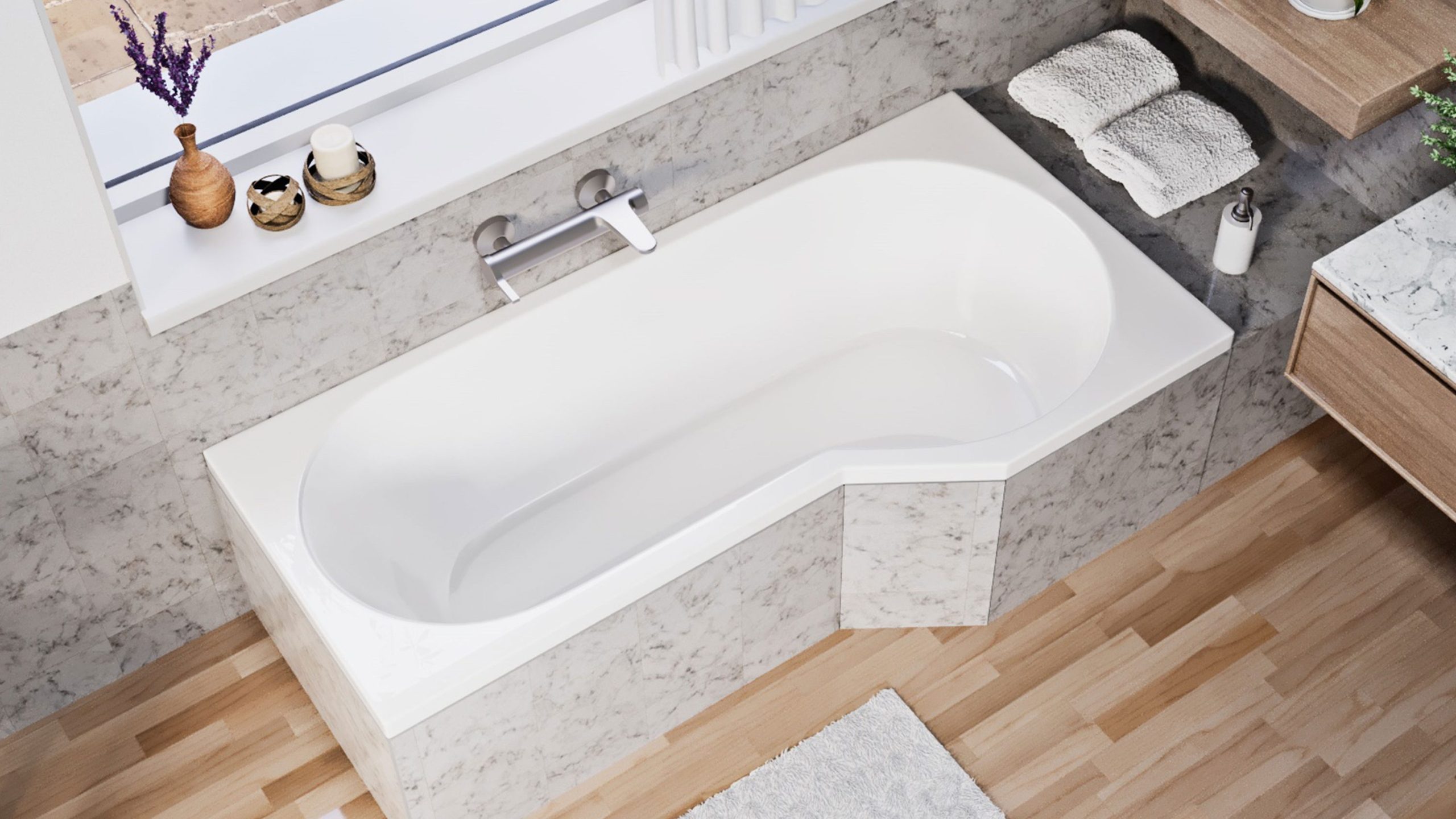 Yoso aszimmetrikus kád Niwell